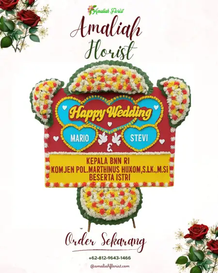 Papan Bunga Pernikahan Badar